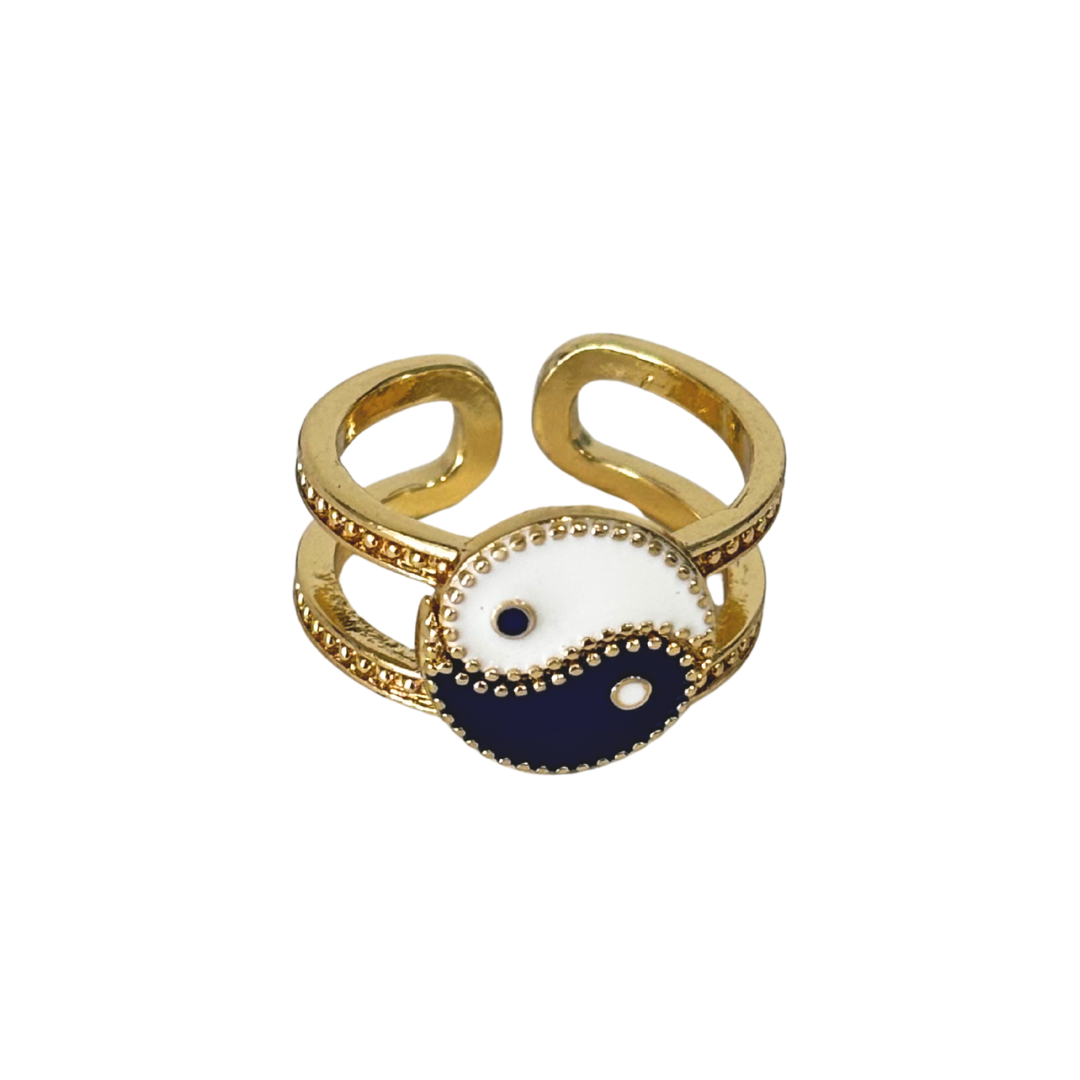 Anillo Yin Yang Dorado