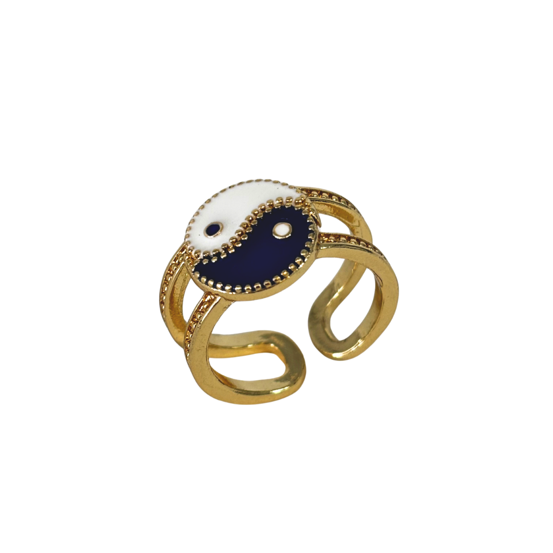 Anillo Yin Yang Dorado